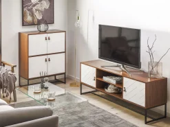 Cheap Beliani Senkki 4 Ovea Tumma Puu/Valkoinen Nueva