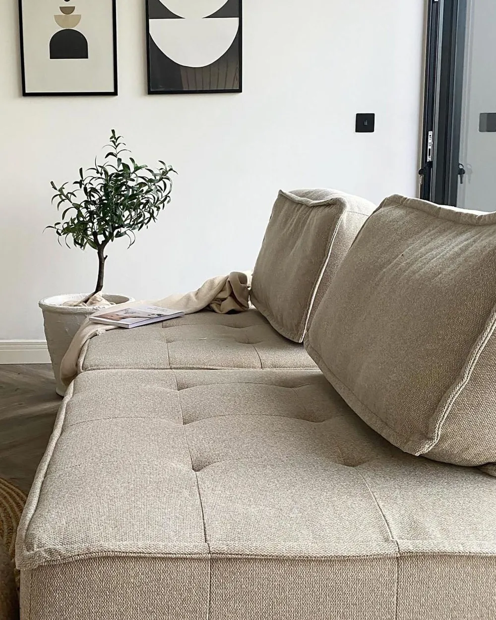 Discount Beliani Sohvan Osa 1-Istuttava Beige Tibro