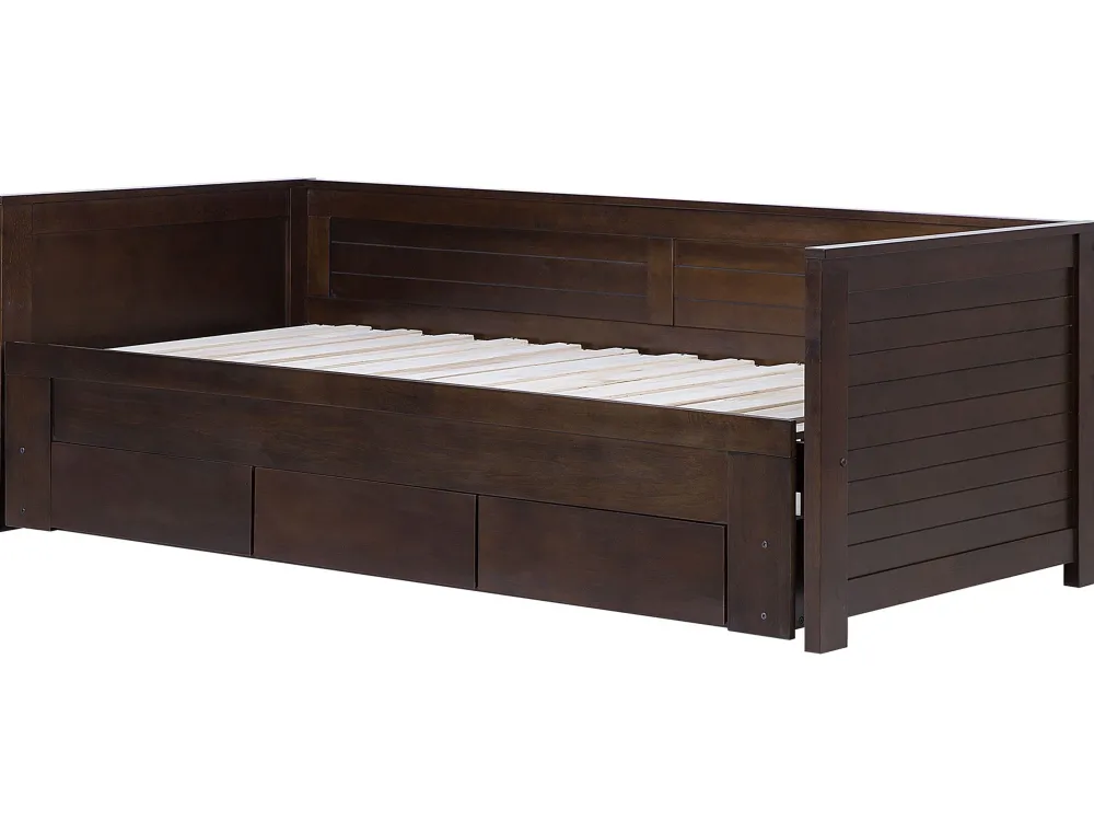 Cheap Beliani Sohvasanky Levitettava Säilytystila Tummanruskea 90/180 X 200 Cm Cahors