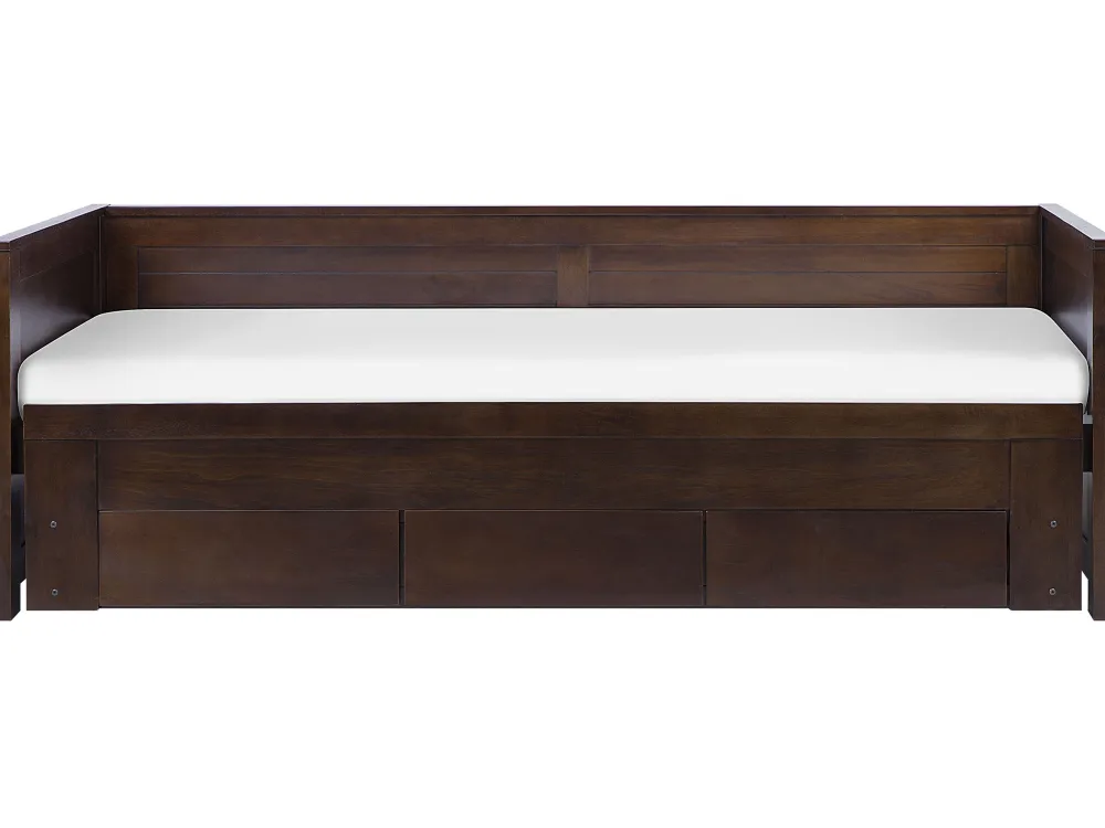 Cheap Beliani Sohvasanky Levitettava Säilytystila Tummanruskea 90/180 X 200 Cm Cahors