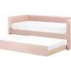Store Beliani Sohvasanky Sametti Lisavuode Pastellipinkki 90 X 200 Cm Chavonne