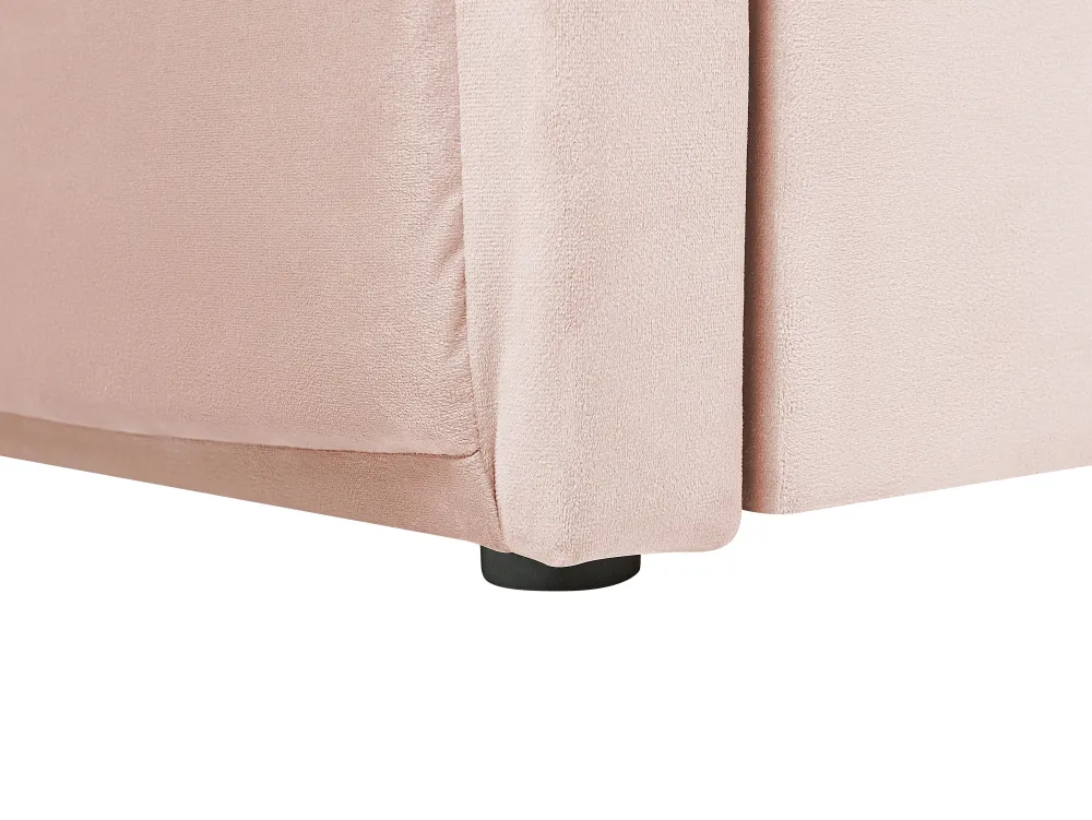 Store Beliani Sohvasanky Sametti Lisavuode Pastellipinkki 90 X 200 Cm Chavonne