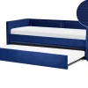 Cheap Beliani Sohvasanky Vakosametti Lisavuode Laivastonsininen 90 X 200 Cm Mimizan