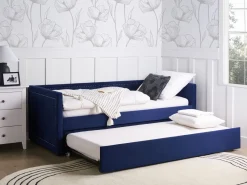 Cheap Beliani Sohvasanky Vakosametti Lisavuode Laivastonsininen 90 X 200 Cm Mimizan