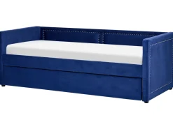 Cheap Beliani Sohvasanky Vakosametti Lisavuode Laivastonsininen 90 X 200 Cm Mimizan