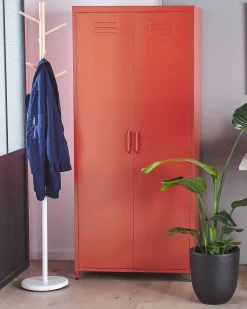 Best Beliani Toimistokaappi Teras 2 Ovea Punainen Varna