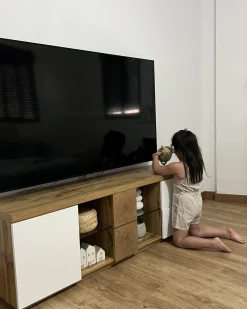 Cheap Beliani Tv-Taso Kaappi 2 Laatikkoa Vaalea Puu/Valkoinen Farada