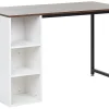 Sale Beliani Tyopoyta 5 Hyllya Tumma Puu/Valkoinen 120 X 60 Cm Dese