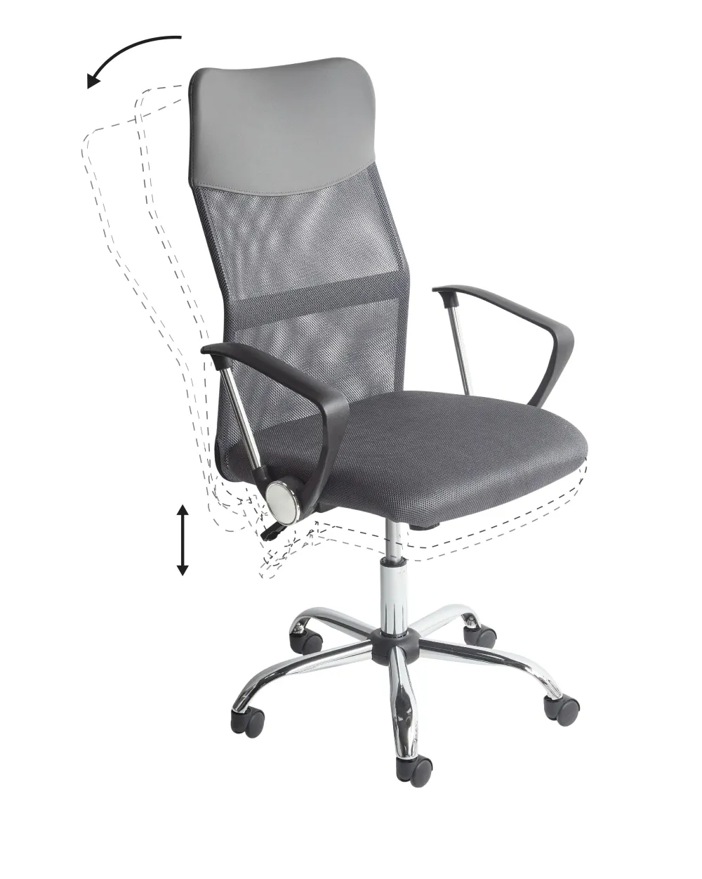 Outlet Beliani Tyotuoli Verkkokangas Harmaa Design