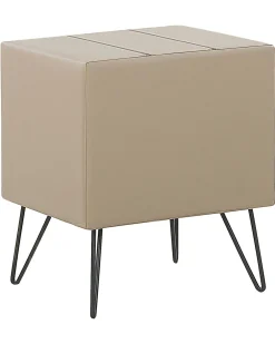 Best Beliani Yopoyta Keinonahka Laatikko Hylly Beige Betin